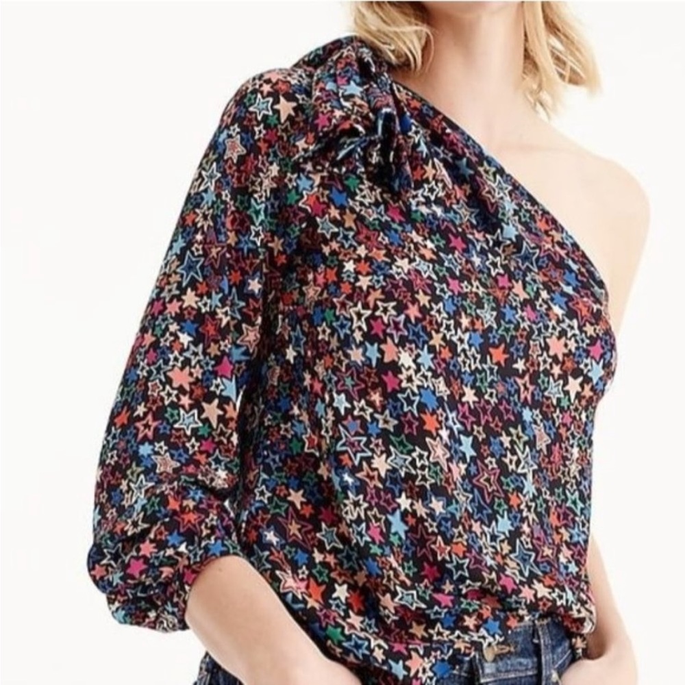 J CREW Kaleidescope Star Asymmetrical Top Sz 6